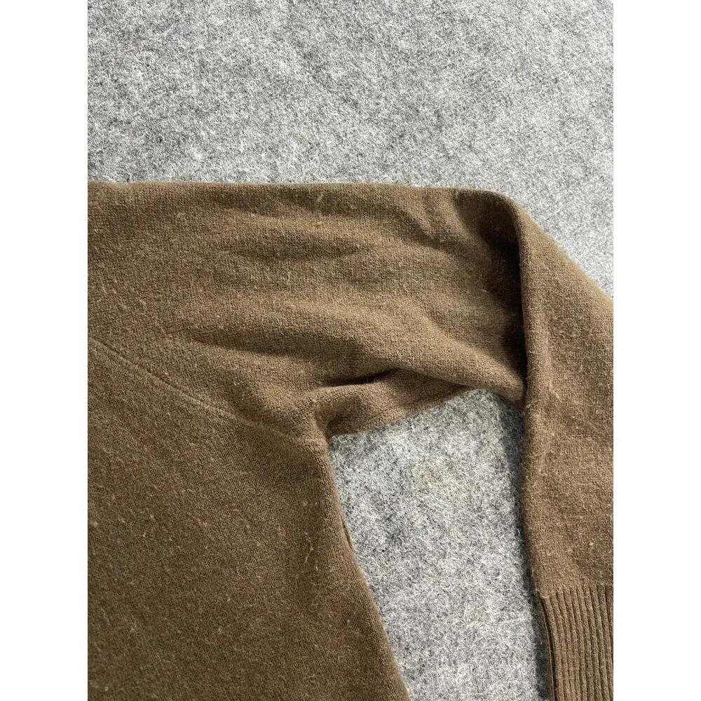 The North Face Sweater Mens Medium Brown Wool Blend Quarter Zip Pullover N192